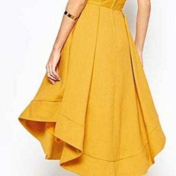 Haoduoyi gold strapless small‎ pocket fitted flare party dance dress - Picture 4 of 8